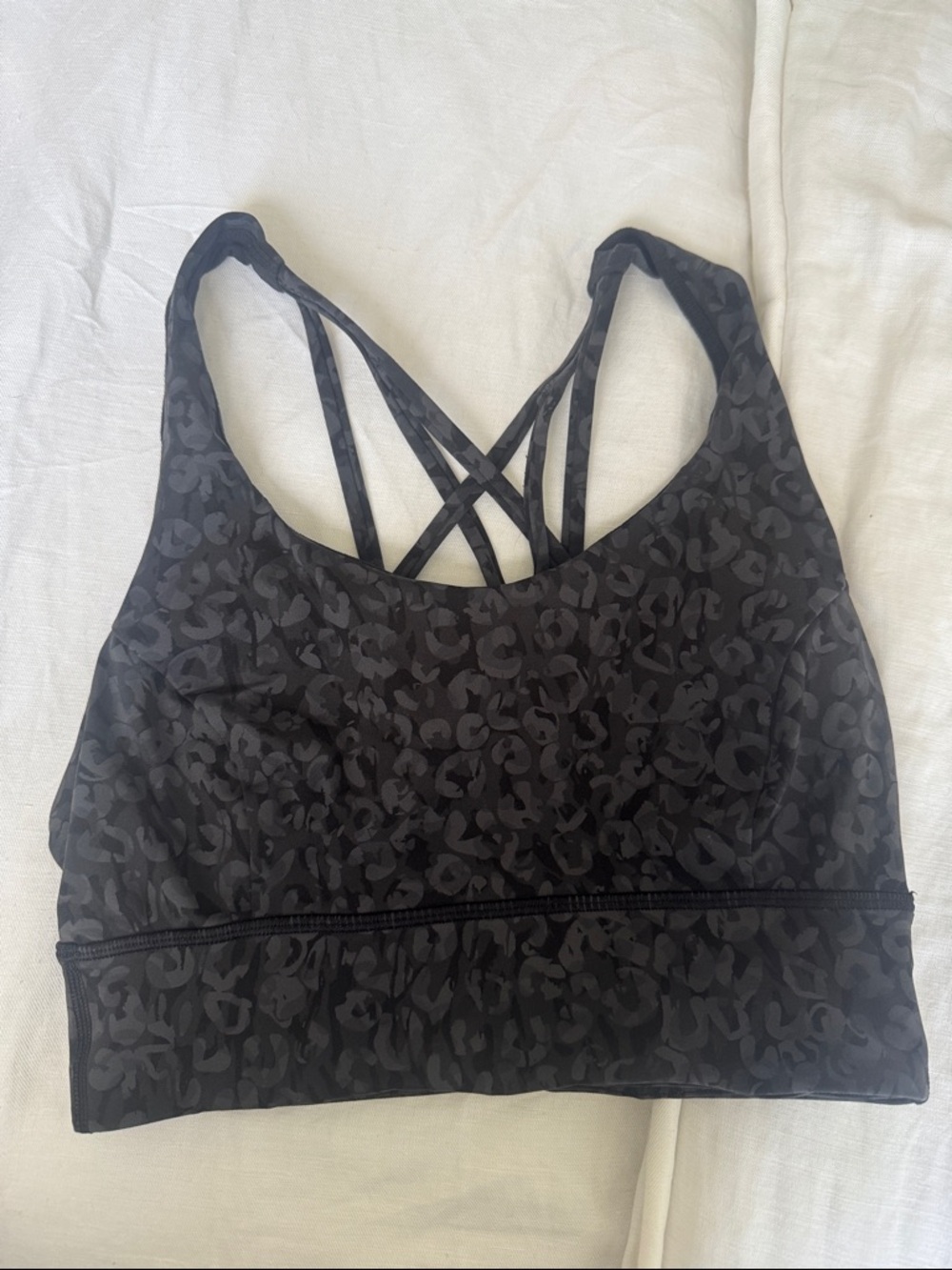 lululemon athletica Black Leopard Strappy Sports Bra